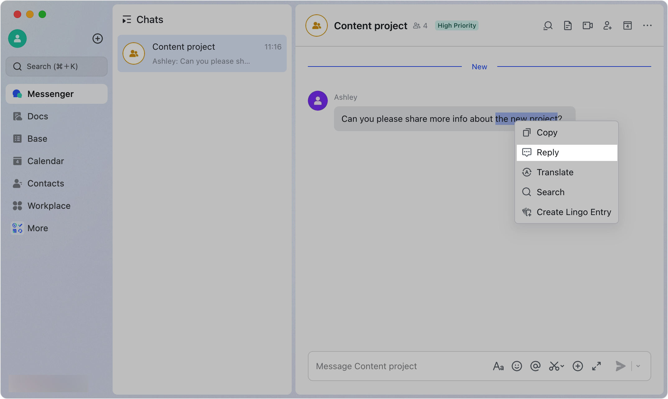 Reply to messages
