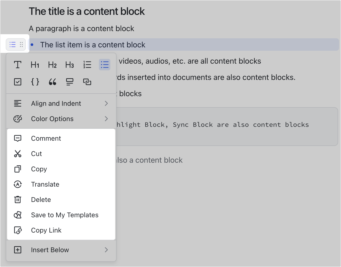 Use blocks in Docs