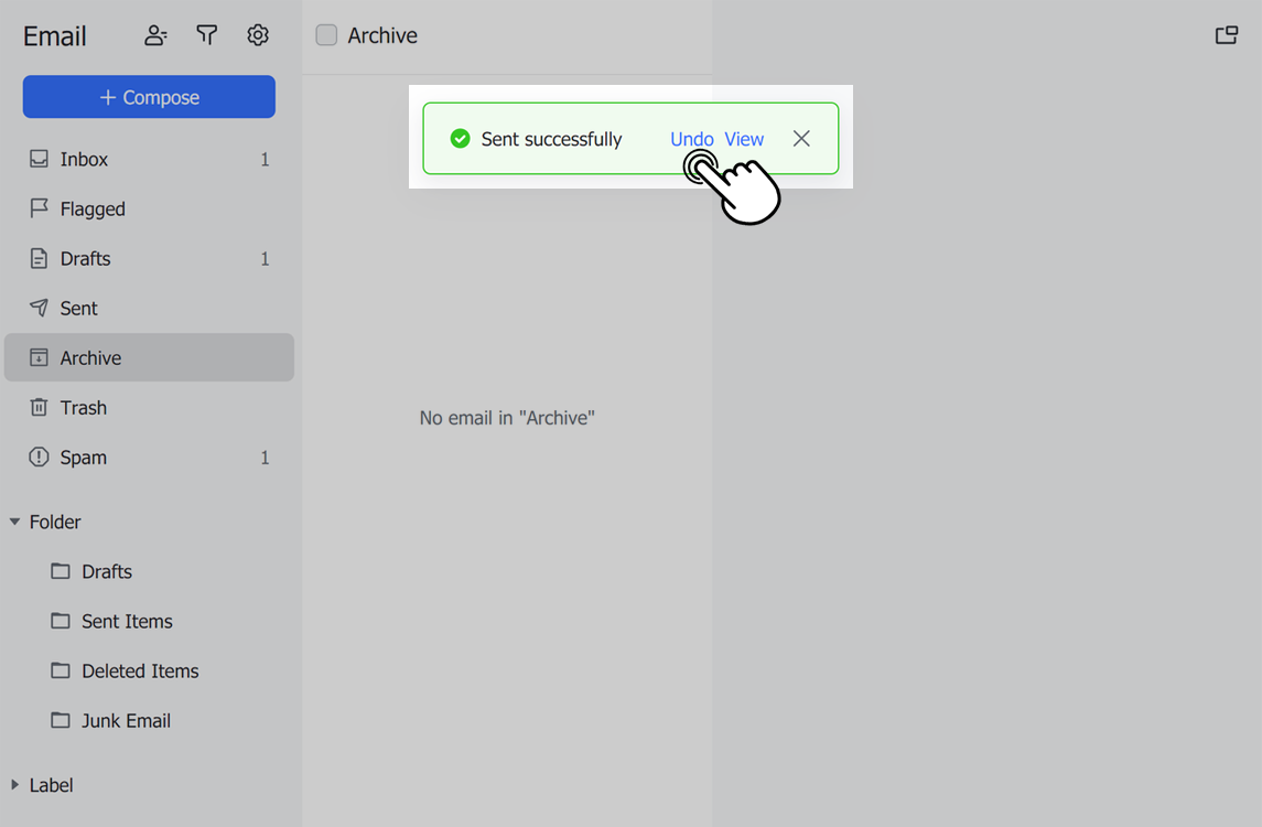 Undo sent emails