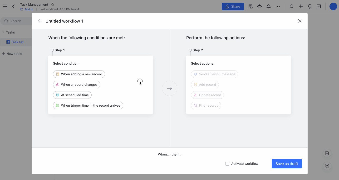 Use automated workflows in Base