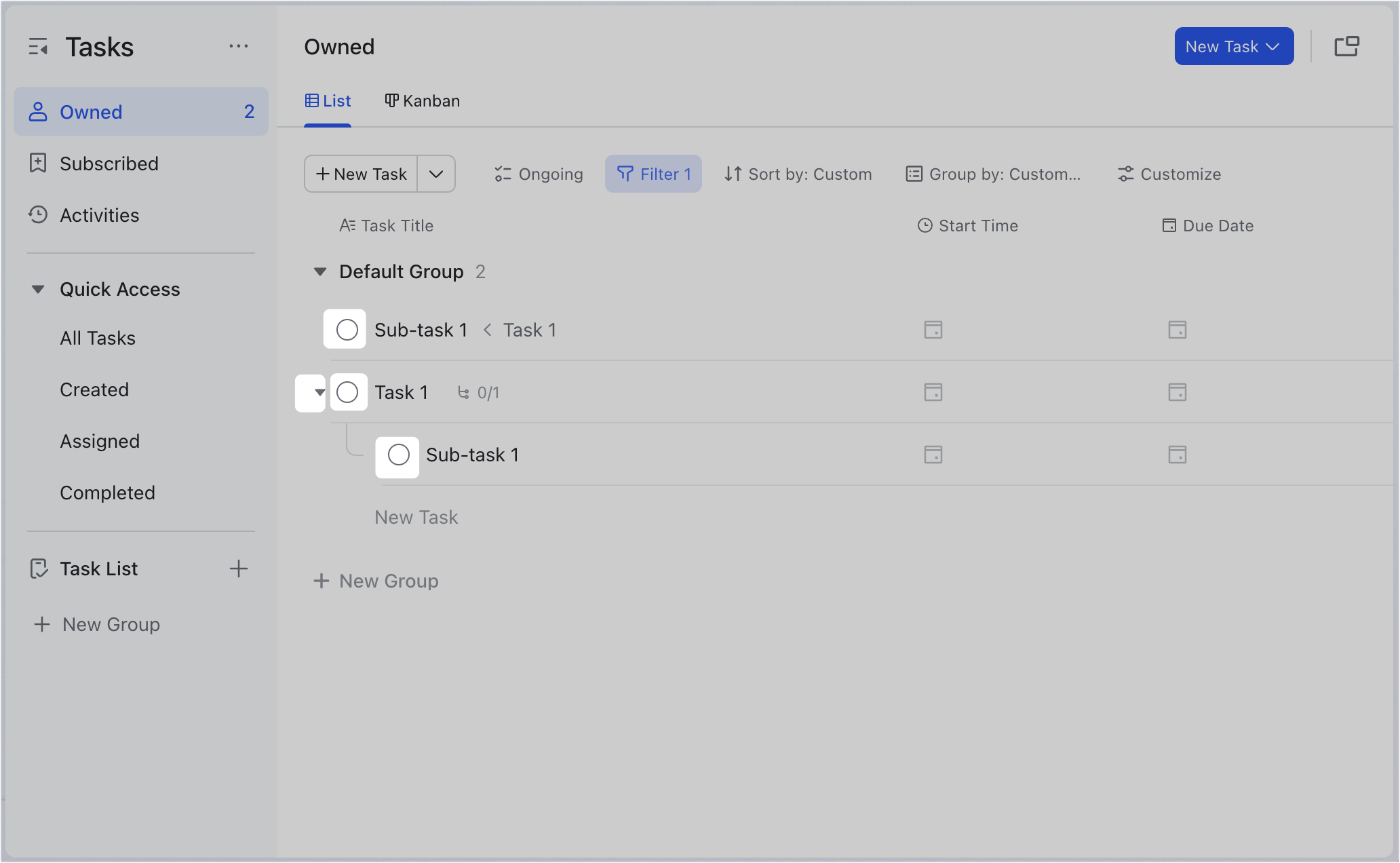 Complete and reopen tasks