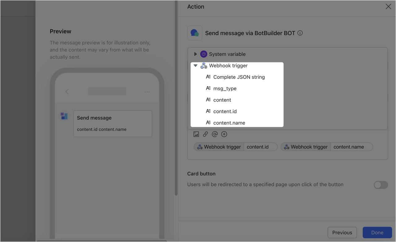 Use the webhook trigger
