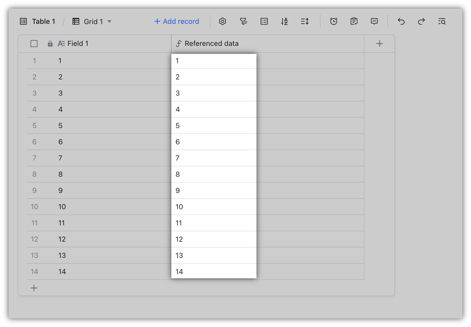 Reference data in formula fields in Base