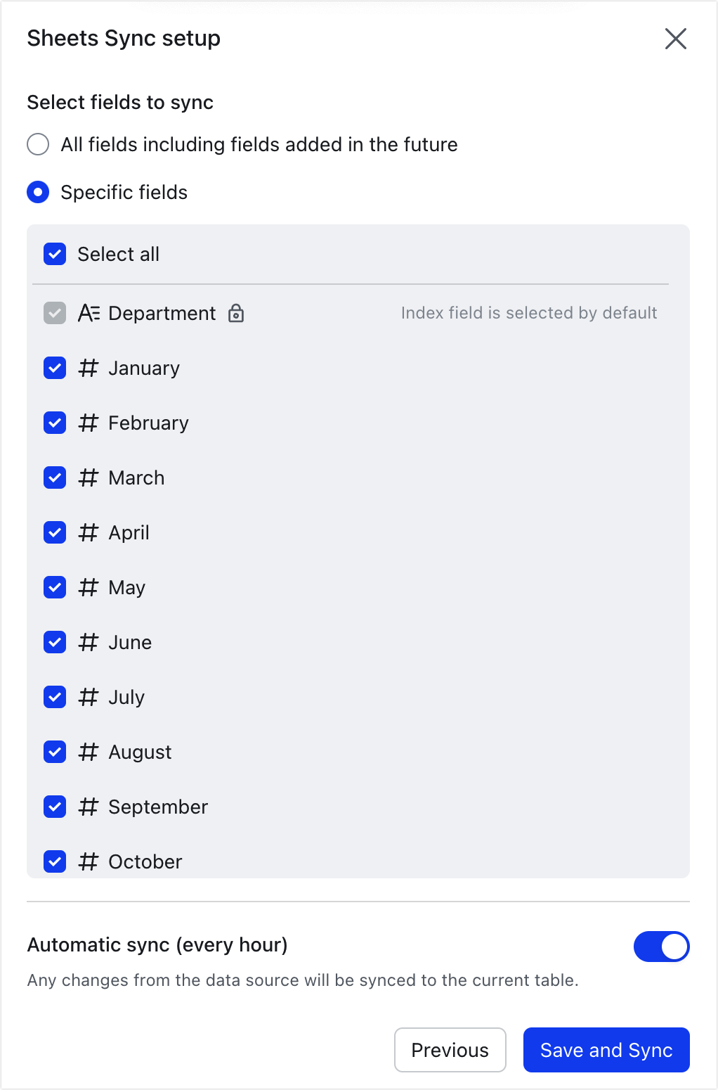 Sync data from Sheets to Base