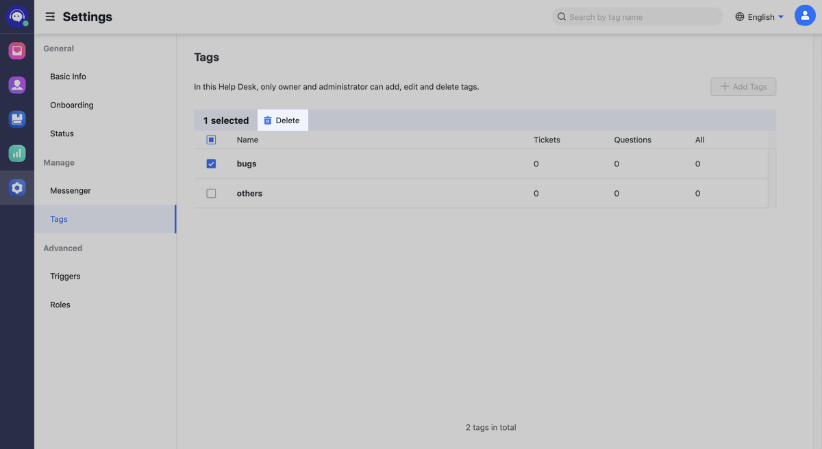 Adjust Help Desk settings